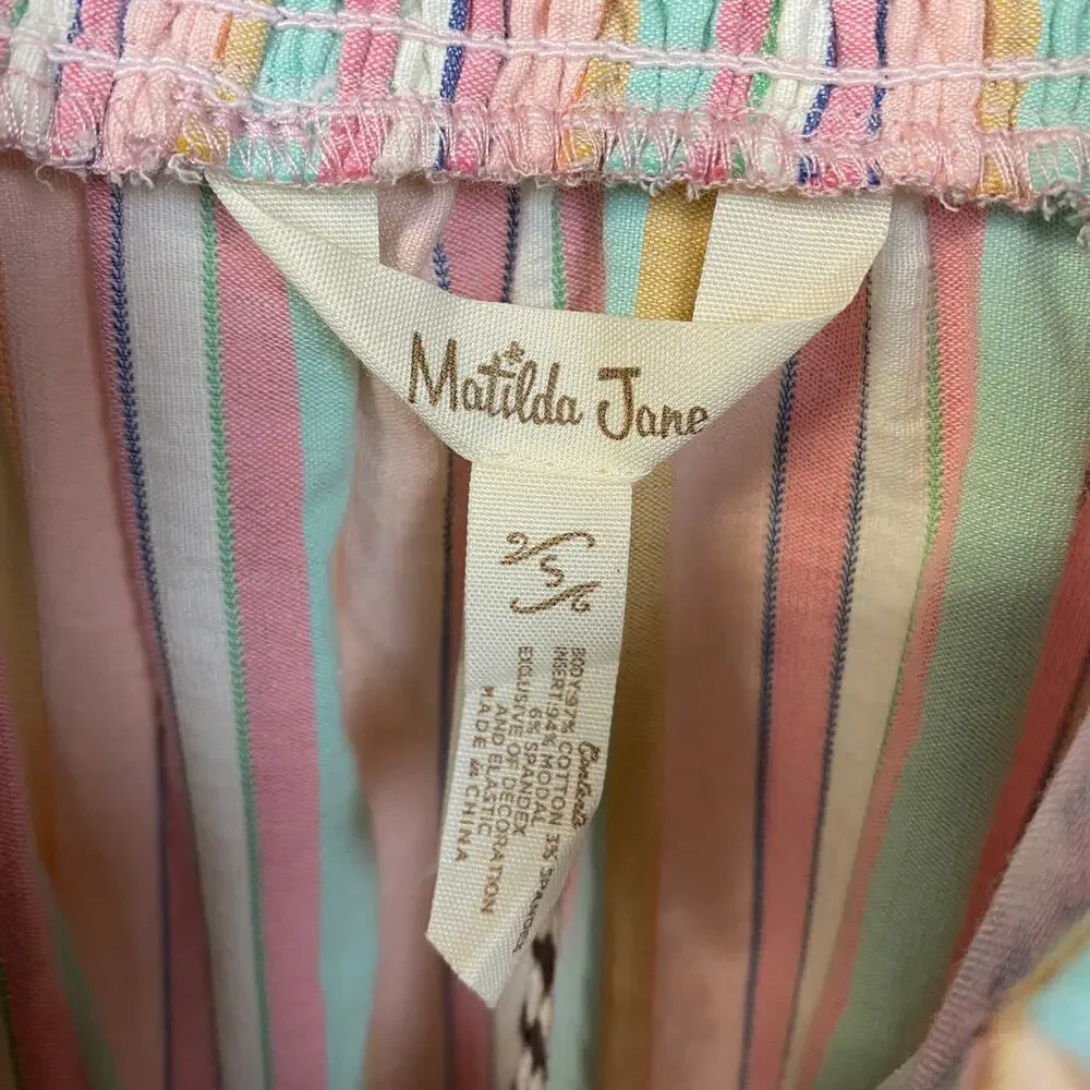 NWT Matilda Jane Maxi Dress Striped “No Baggage” S Spring Summer Sundress New